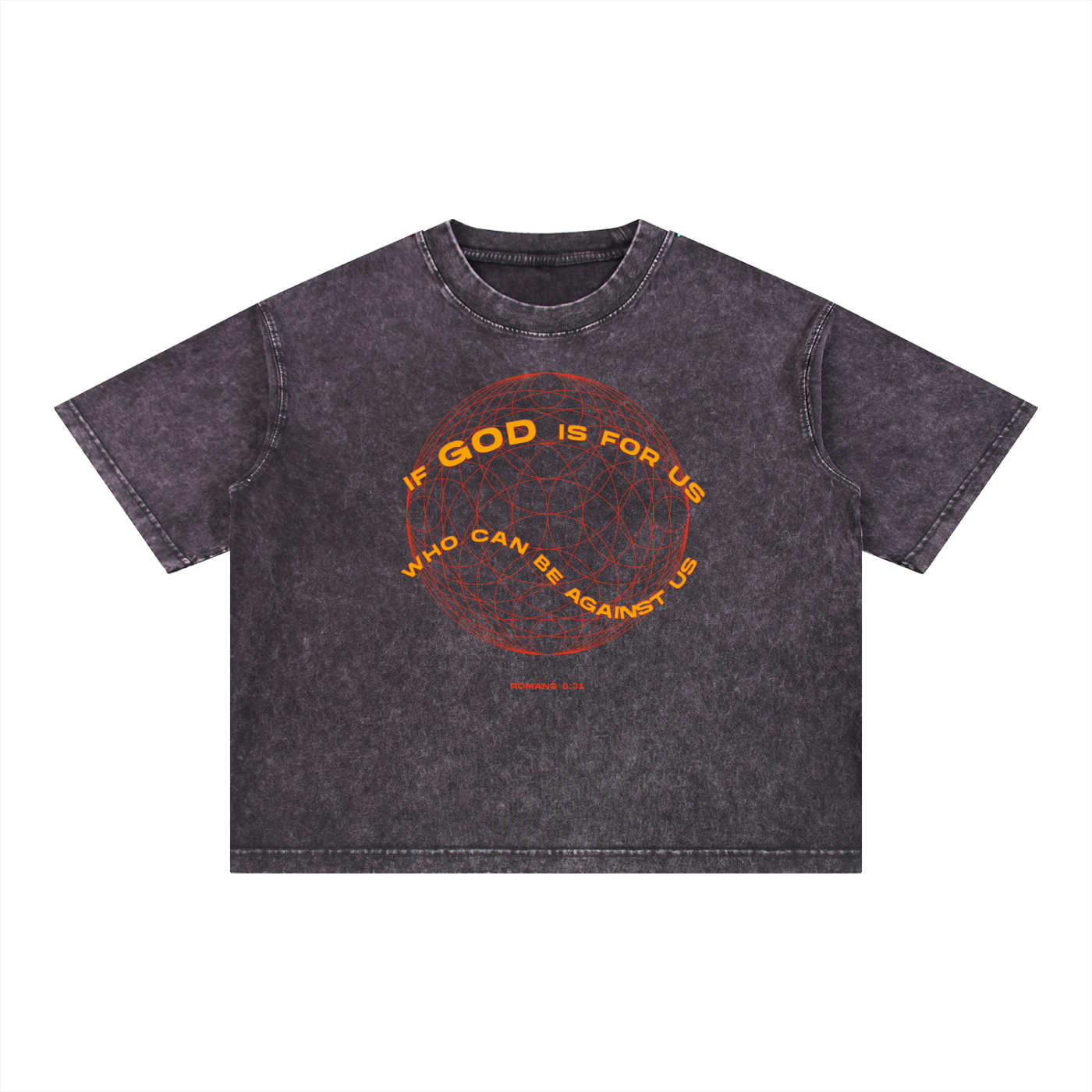 If God is for us- Christian Mineral Wash Boxy Cotton T-Shirt