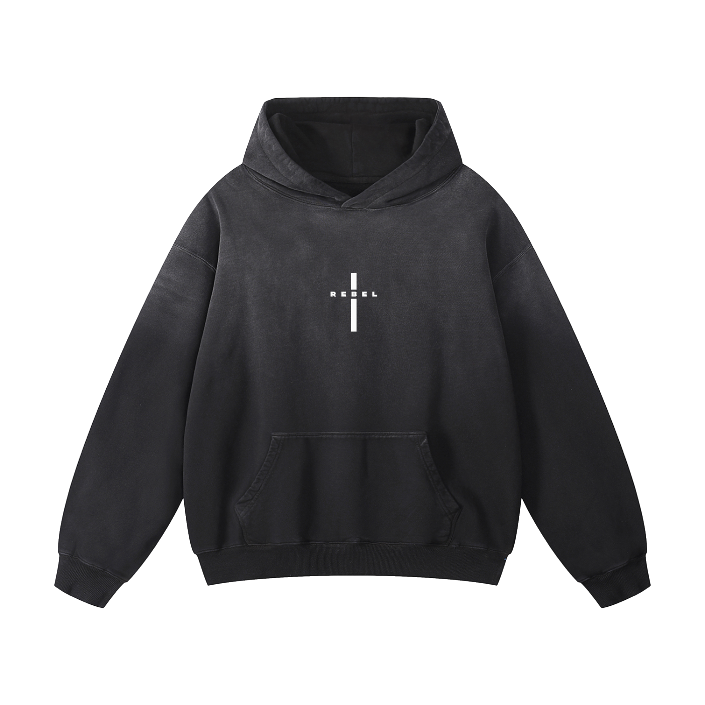 REBEL Cross - Christian Heavyweight Sunfade Oversized Hoodie