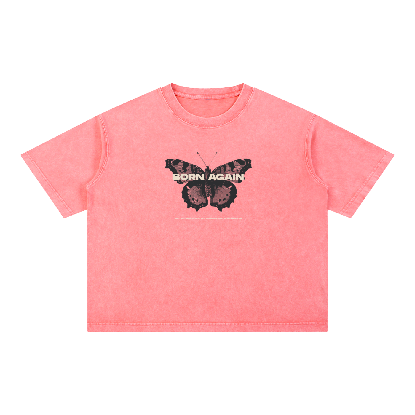 Born Again - Christian Mineral Wash Boxy Cotton T-Shirt