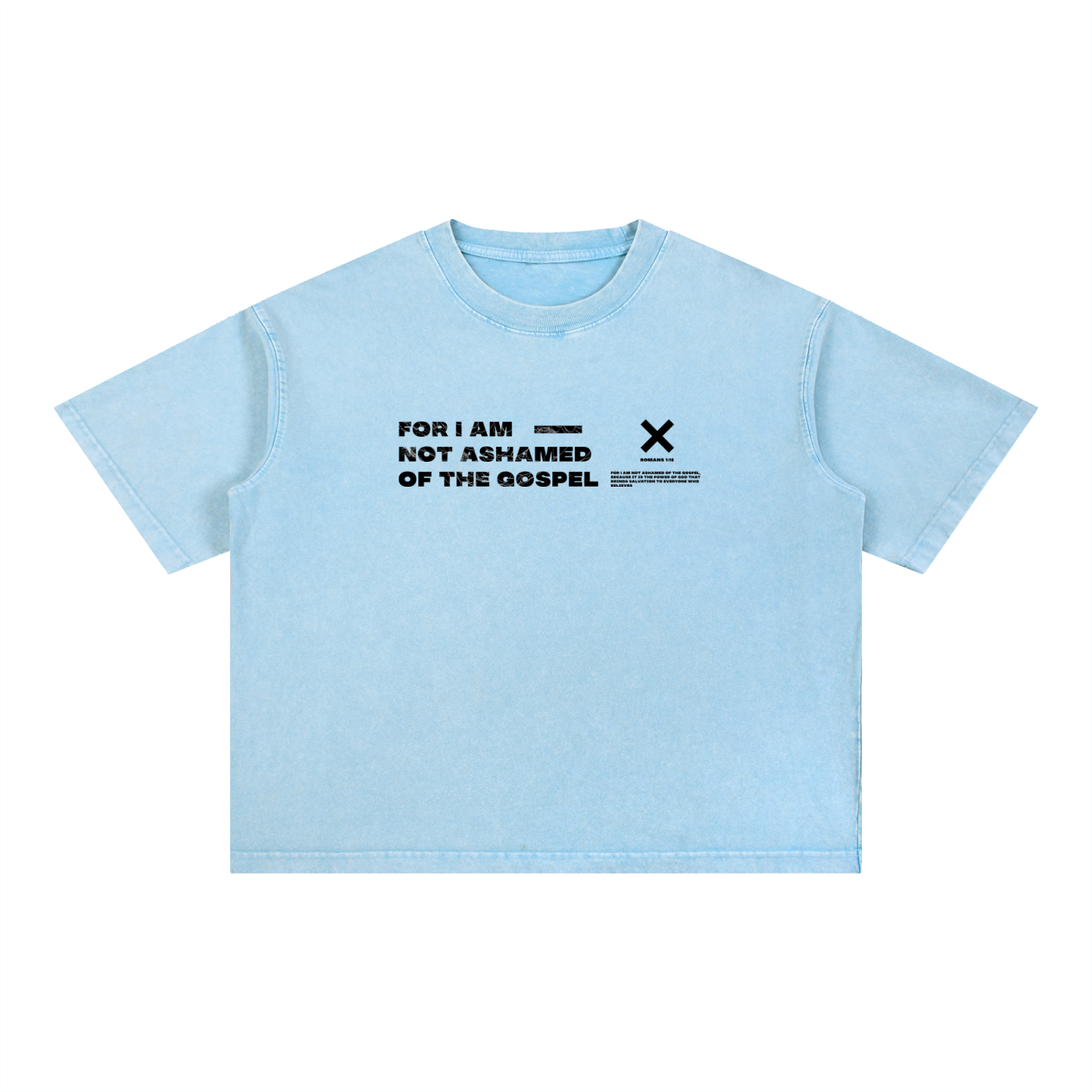 Not Ashamed - Christian Mineral Wash Boxy Cotton T-Shirt
