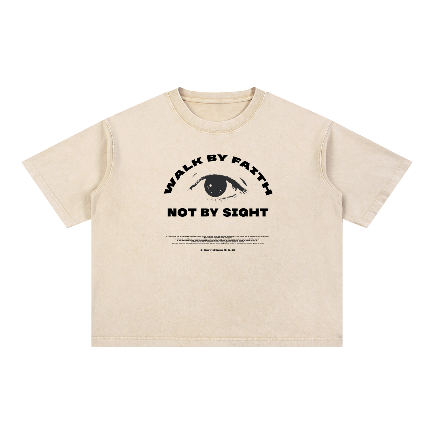 Walk by Faith - Christian Mineral Wash Boxy Cotton T-Shirt