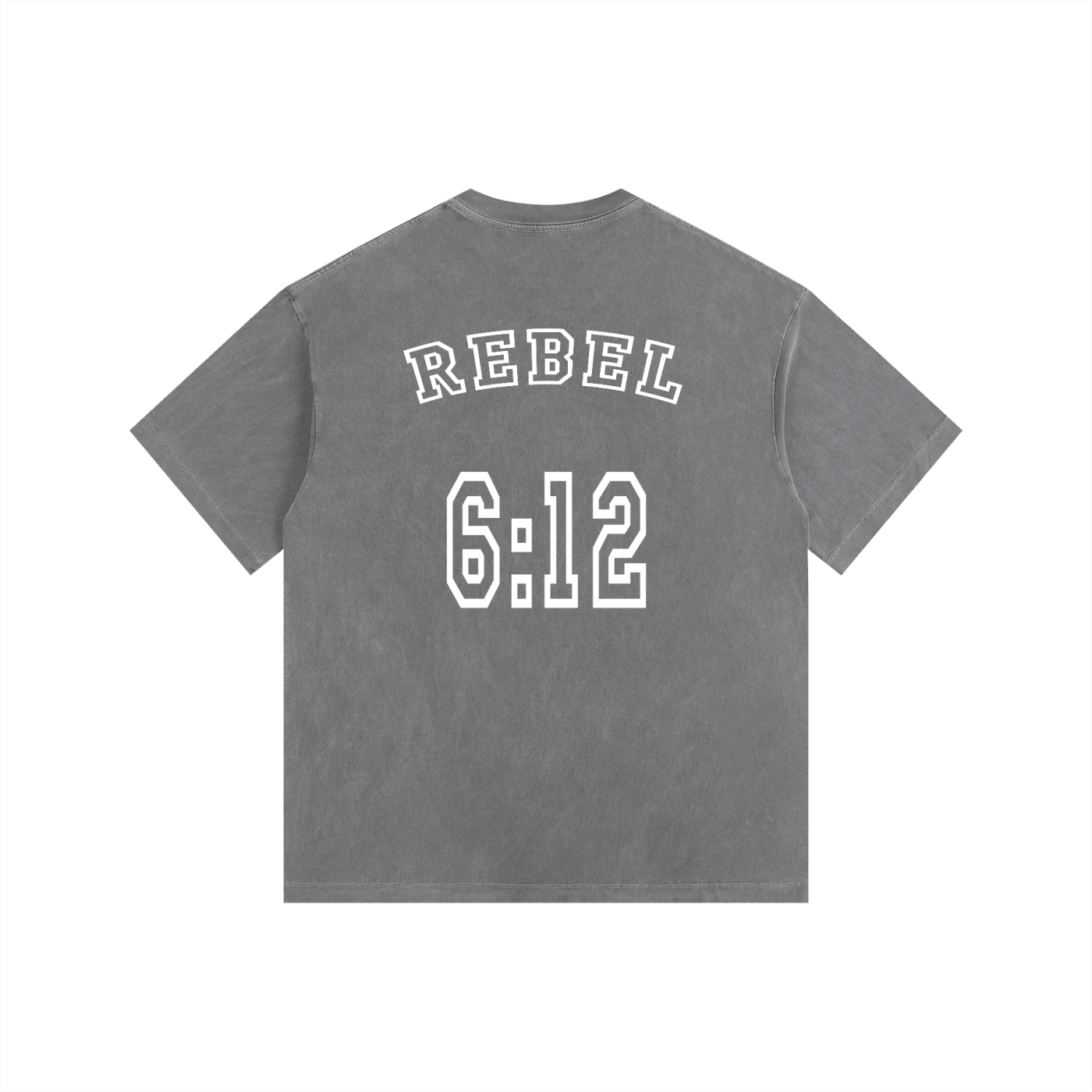 REBEL 6:12 - Christian Vintage Washed Oversized Cotton T-Shirt