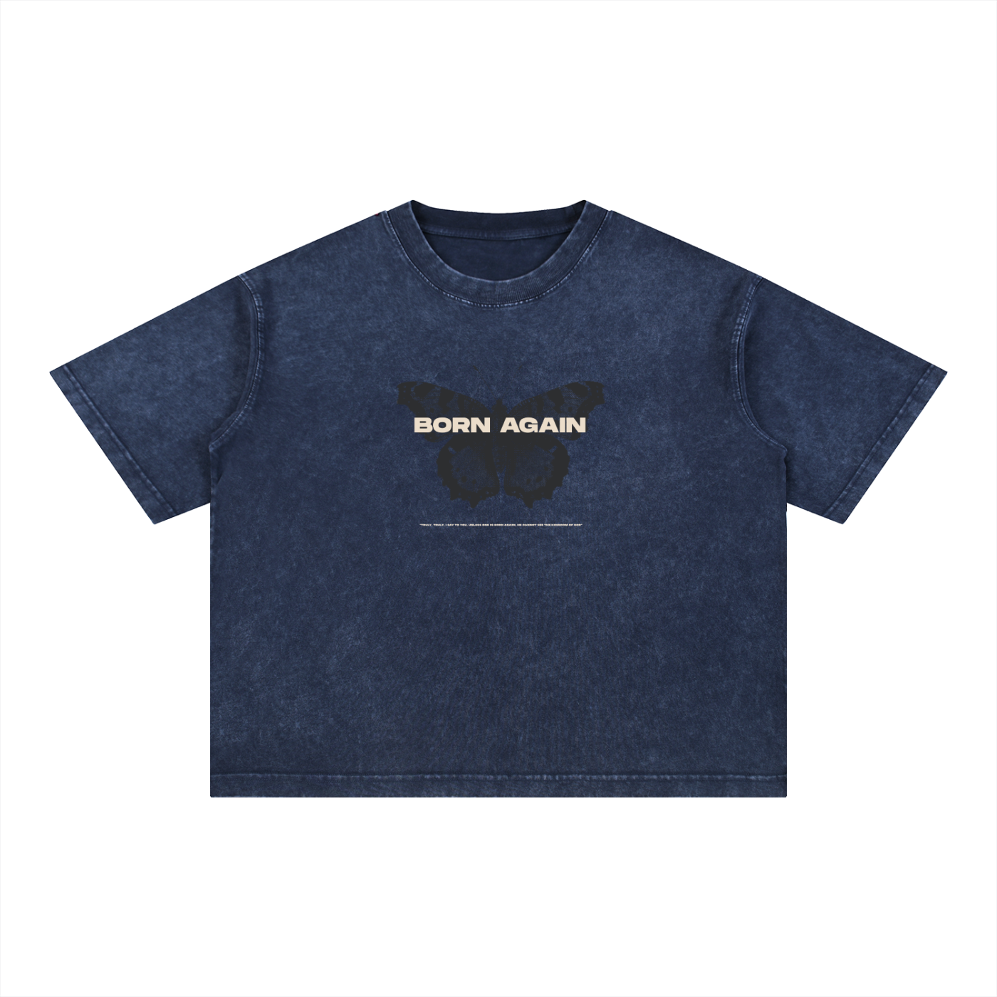 Born Again - Christian Mineral Wash Boxy Cotton T-Shirt