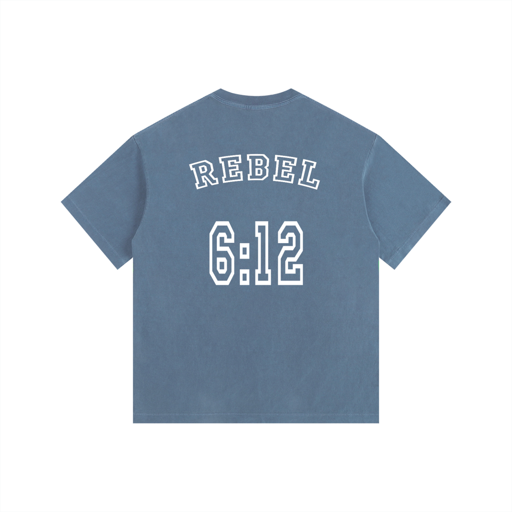 REBEL 6:12 - Christian Vintage Washed Oversized Cotton T-Shirt