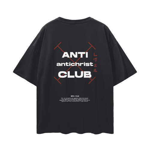 Anti antichrist Club - Christian Streetwear Loose Drop Shoulder T-Shirt