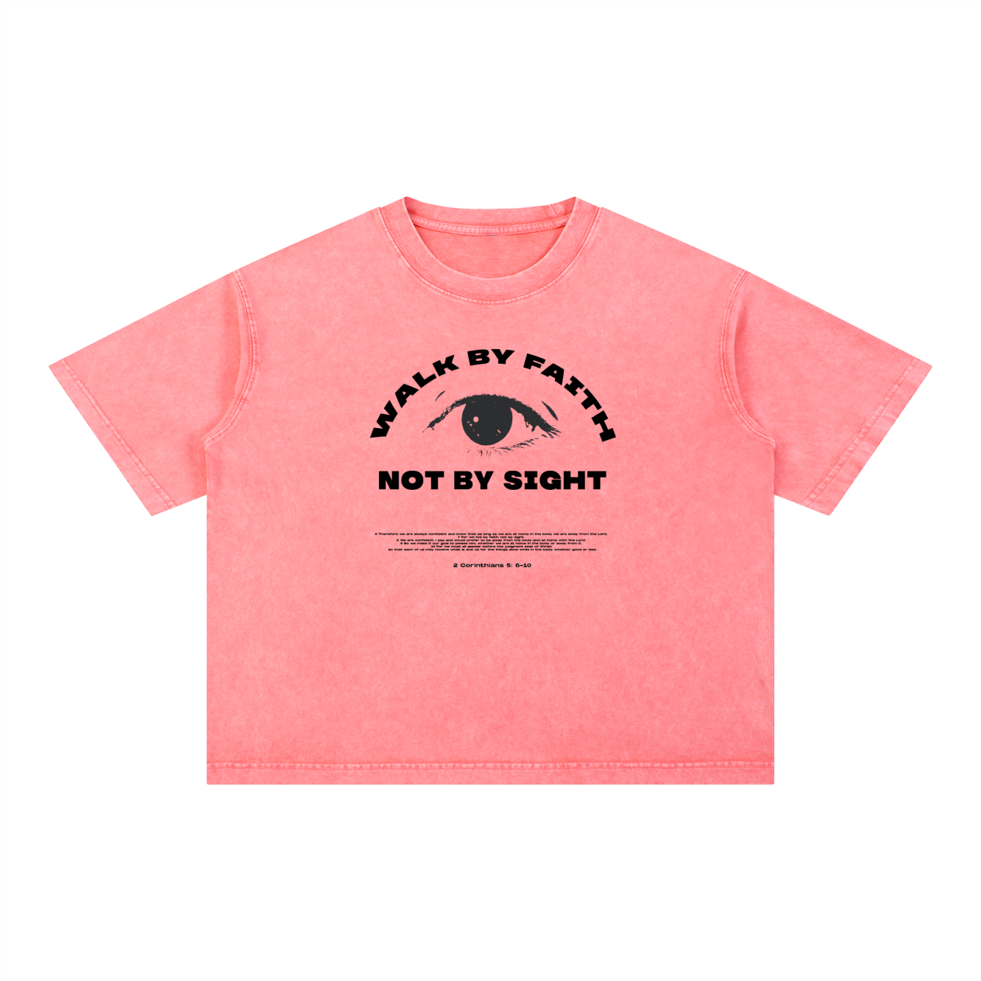 Walk by Faith - Christian Mineral Wash Boxy Cotton T-Shirt