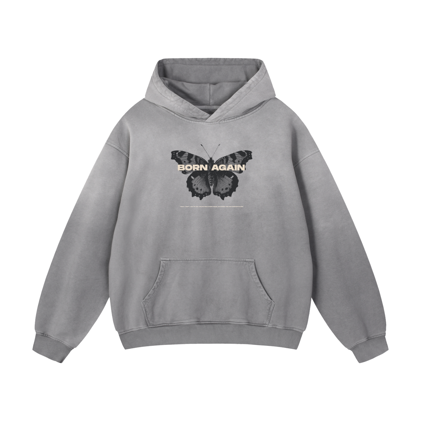 Born Again - Christian Heavyweight Sunfade Oversized Hoodie