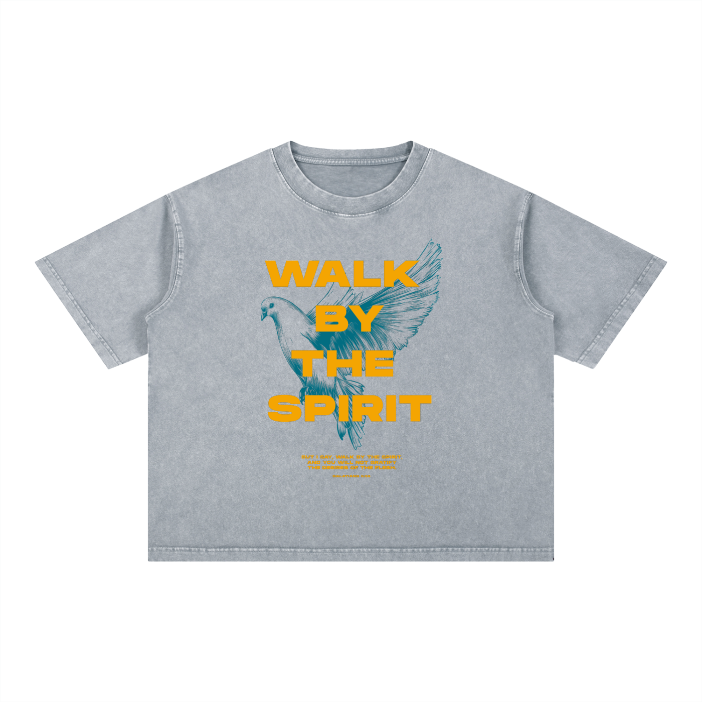 Walk by the Spirit - Christian Mineral Wash Boxy Cotton T-Shirt