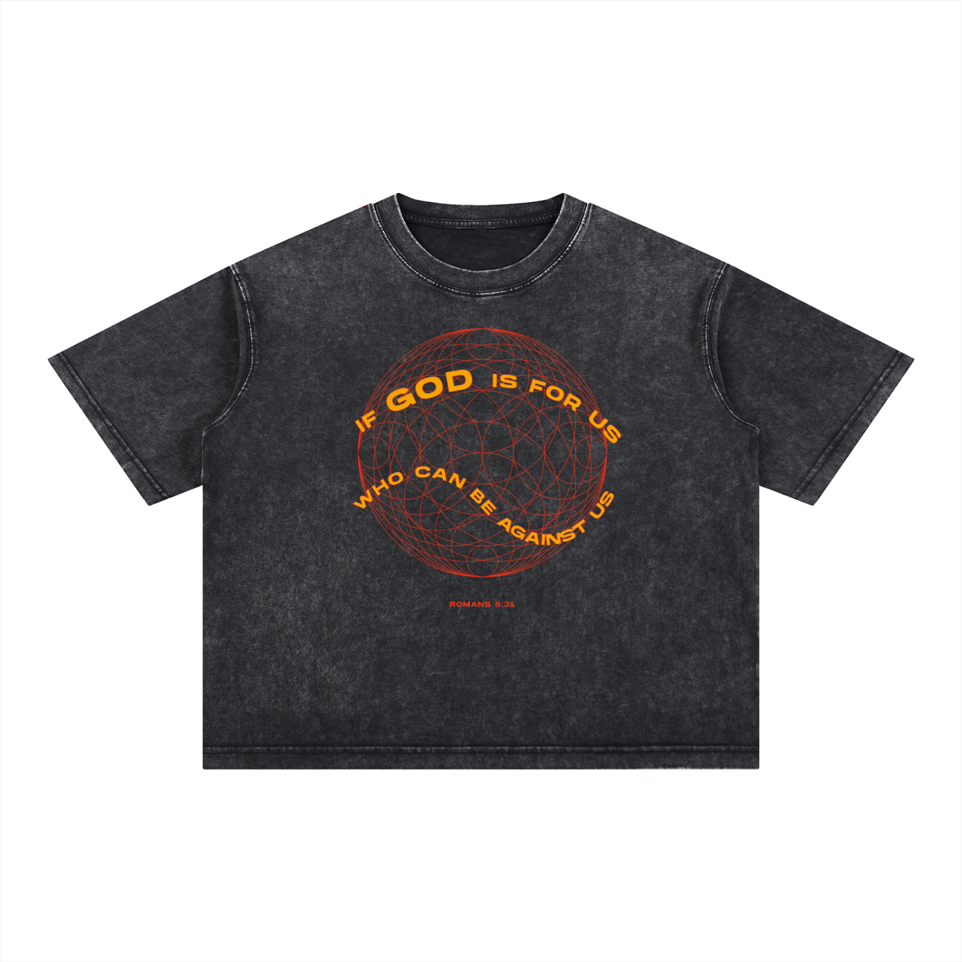 If God is for us- Christian Mineral Wash Boxy Cotton T-Shirt