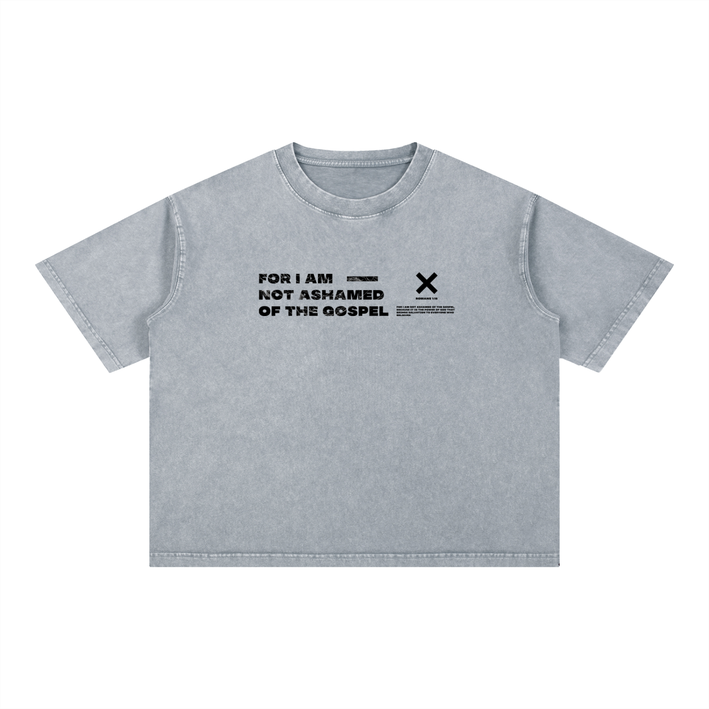 Not Ashamed - Christian Mineral Wash Boxy Cotton T-Shirt
