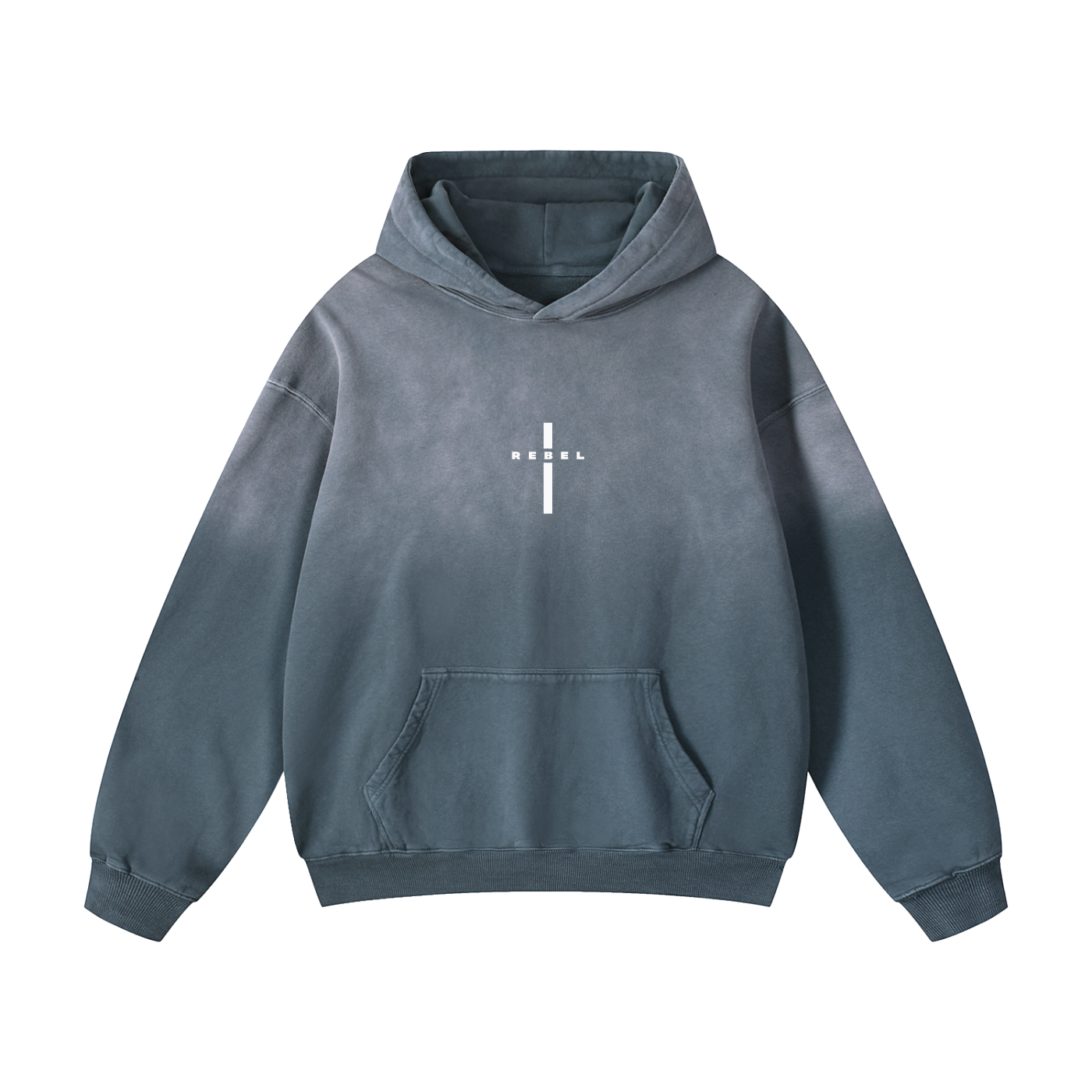 REBEL Cross - Christian Heavyweight Sunfade Oversized Hoodie