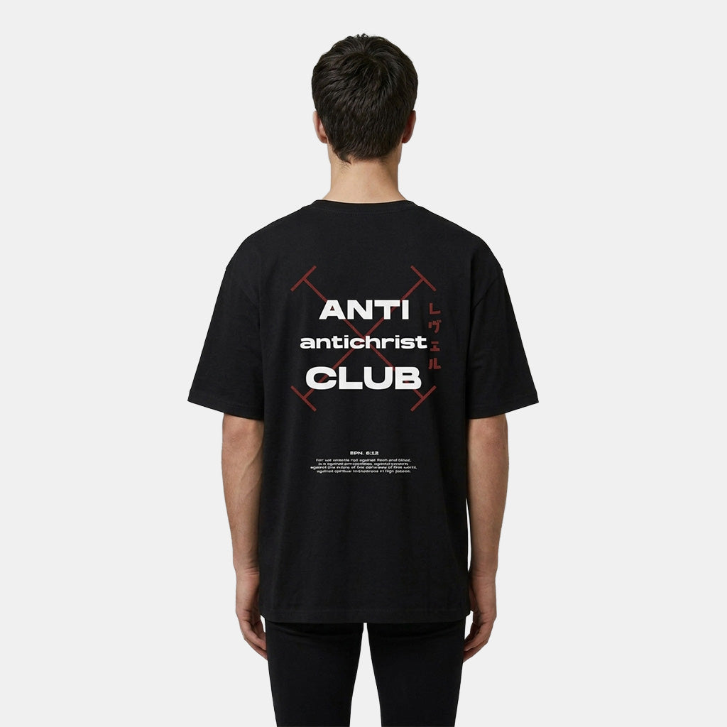 Anti antichrist Club - Christian Streetwear Loose Drop Shoulder T-Shirt