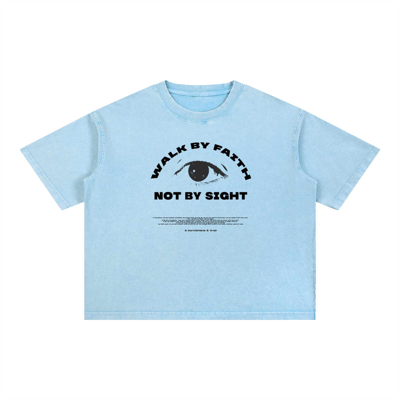 Walk by Faith - Christian Mineral Wash Boxy Cotton T-Shirt