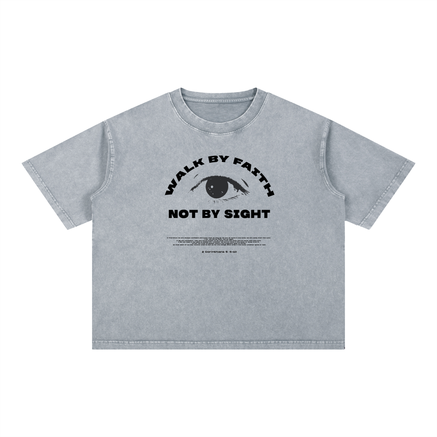 Walk by Faith - Christian Mineral Wash Boxy Cotton T-Shirt