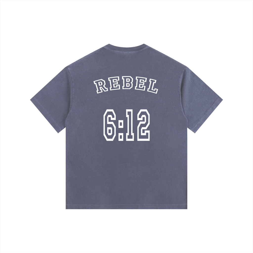 REBEL 6:12 - Christian Vintage Washed Oversized Cotton T-Shirt