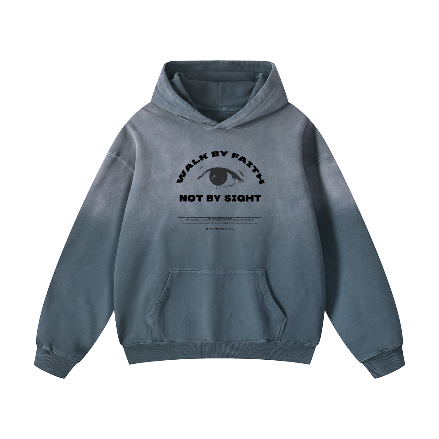 Walk by Faith - Christian Heavyweight Sunfade Oversized Hoodie