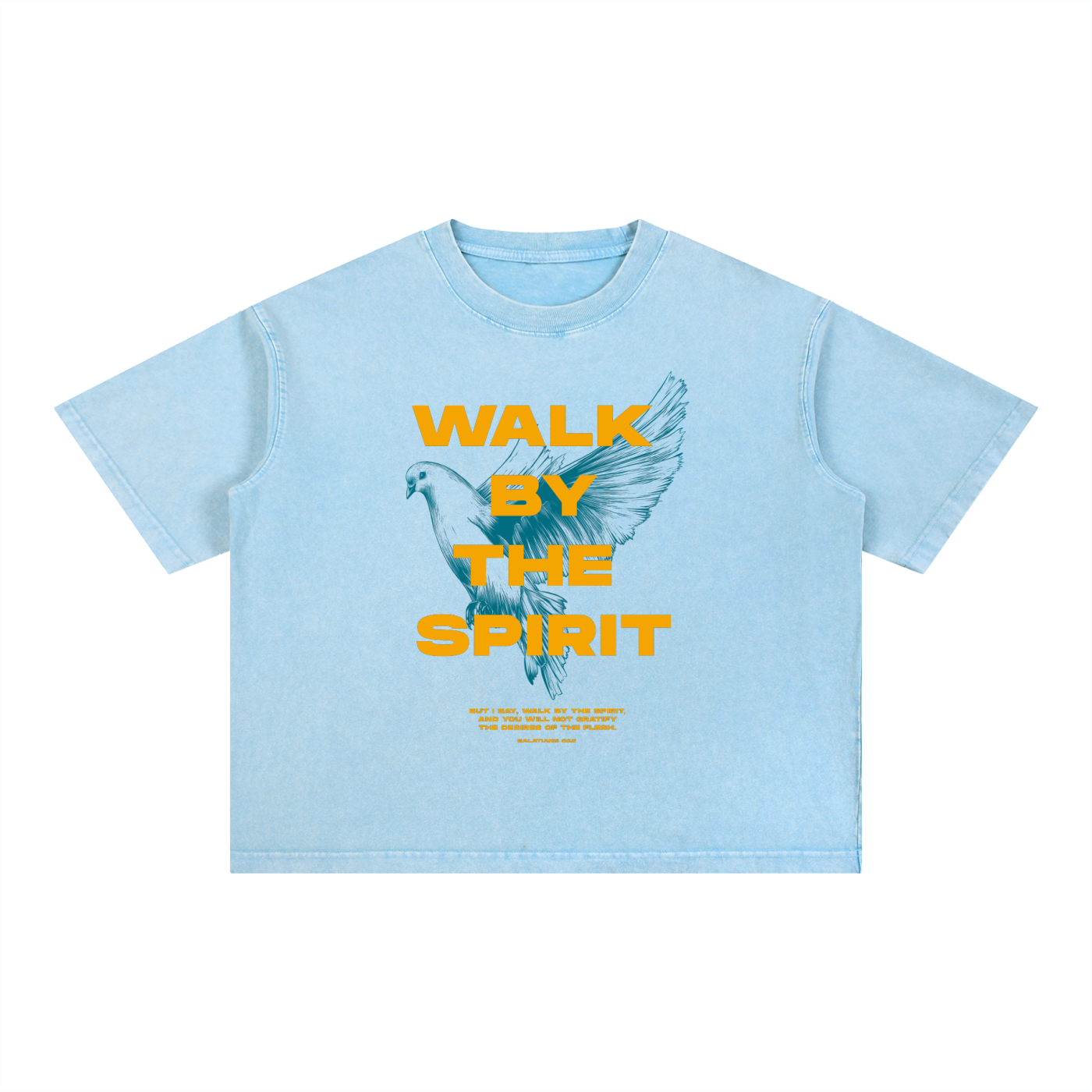 Walk by the Spirit - Christian Mineral Wash Boxy Cotton T-Shirt