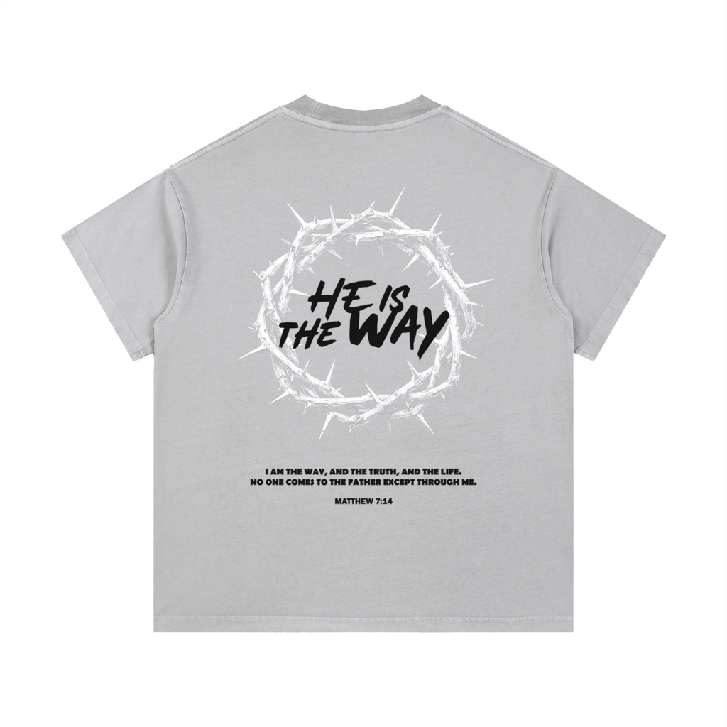 He is the Way - Christian Vintage Wash Cotton T-Shirt