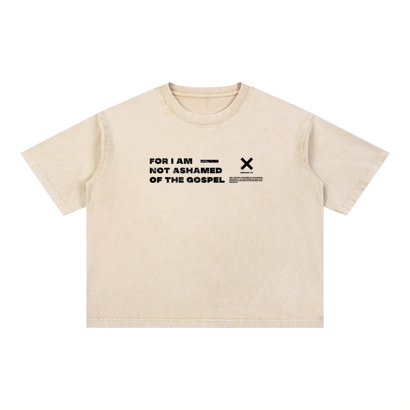 Not Ashamed - Christian Mineral Wash Boxy Cotton T-Shirt