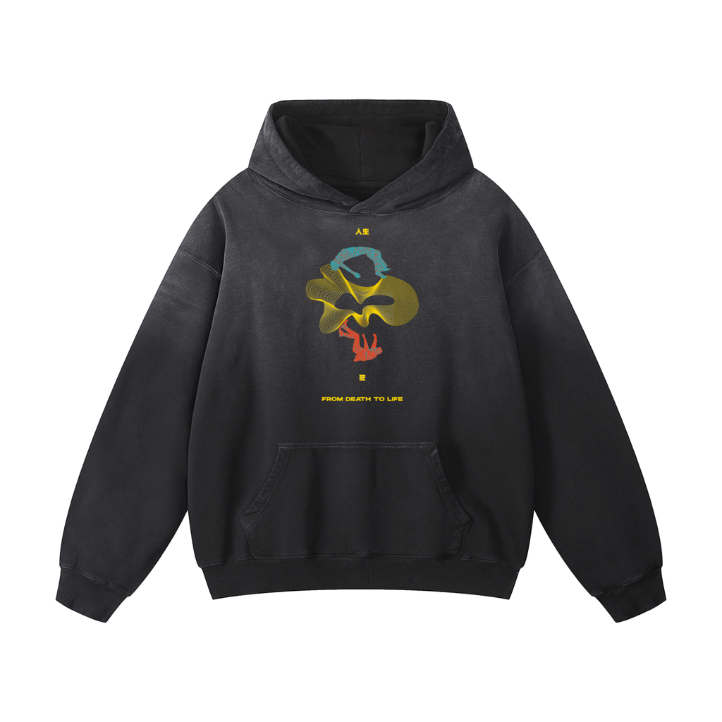 From Death to Life - Christian Heavyweight Sunfade Oversized Hoodie