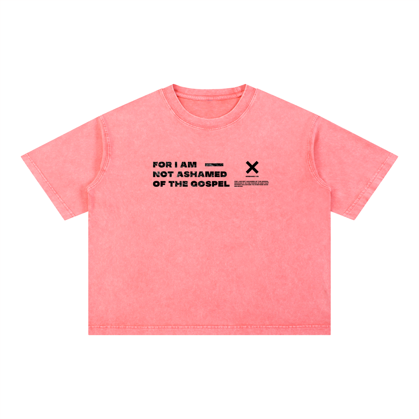 Not Ashamed - Christian Mineral Wash Boxy Cotton T-Shirt