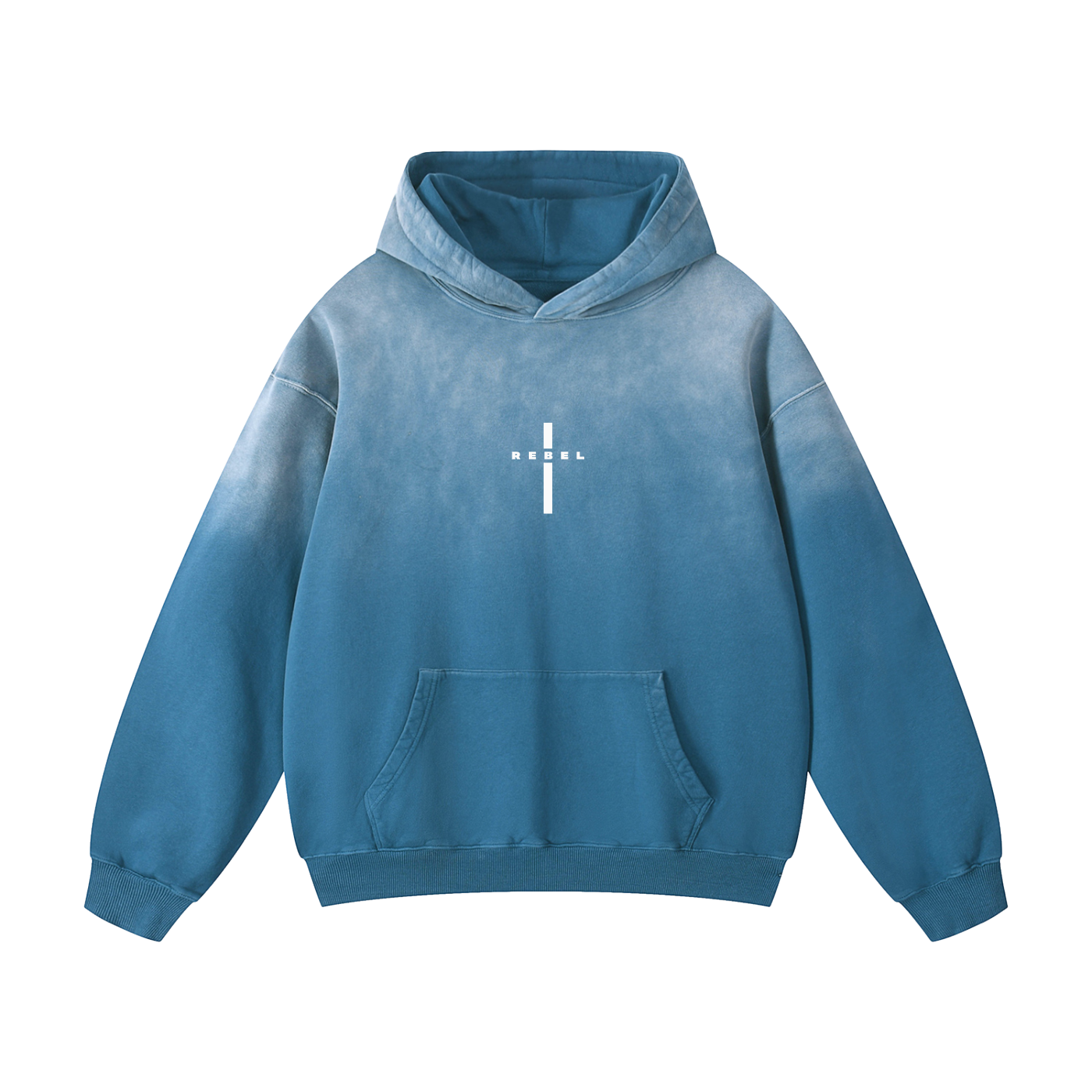 REBEL Cross - Christian Heavyweight Sunfade Oversized Hoodie