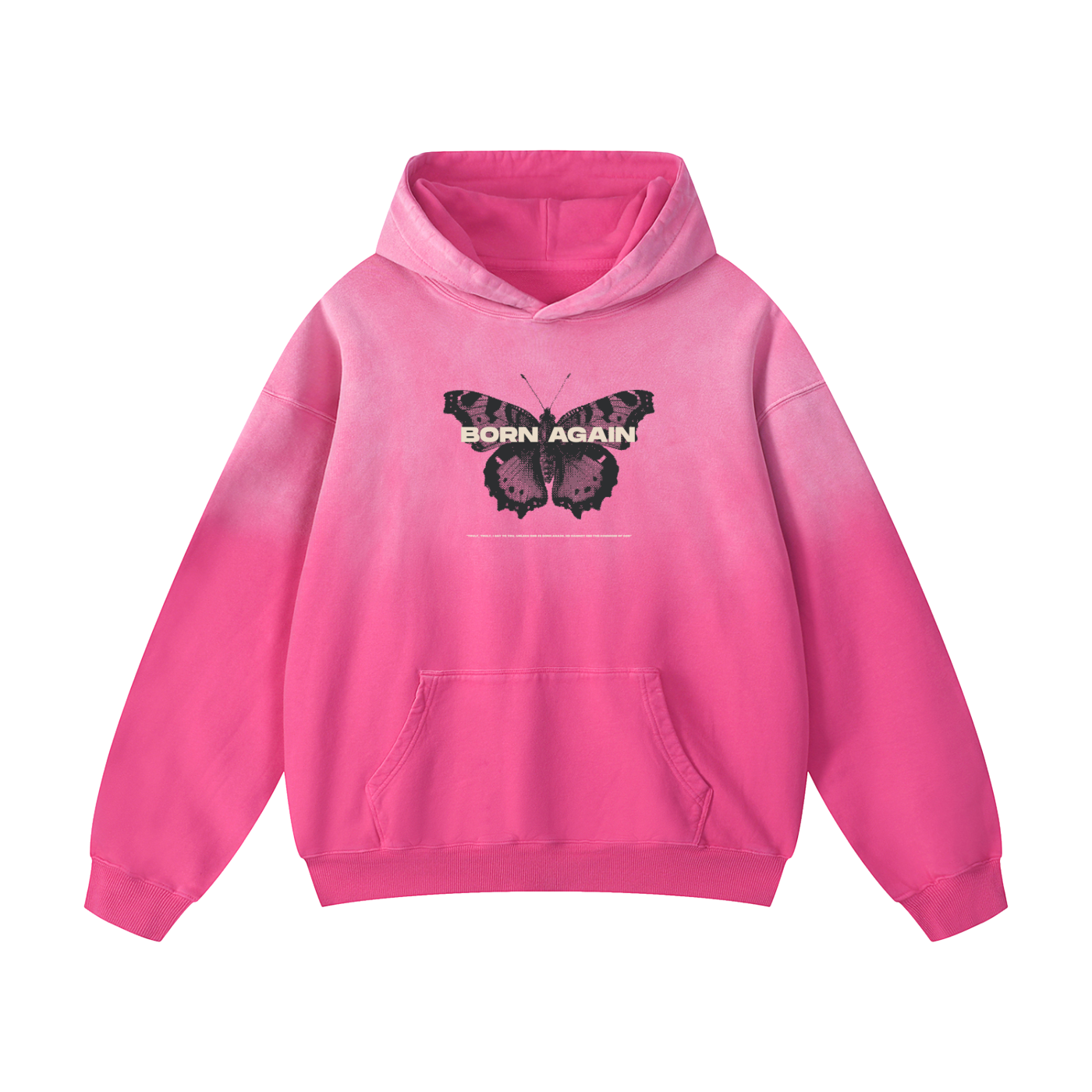 Born Again - Christian Heavyweight Sunfade Oversized Hoodie