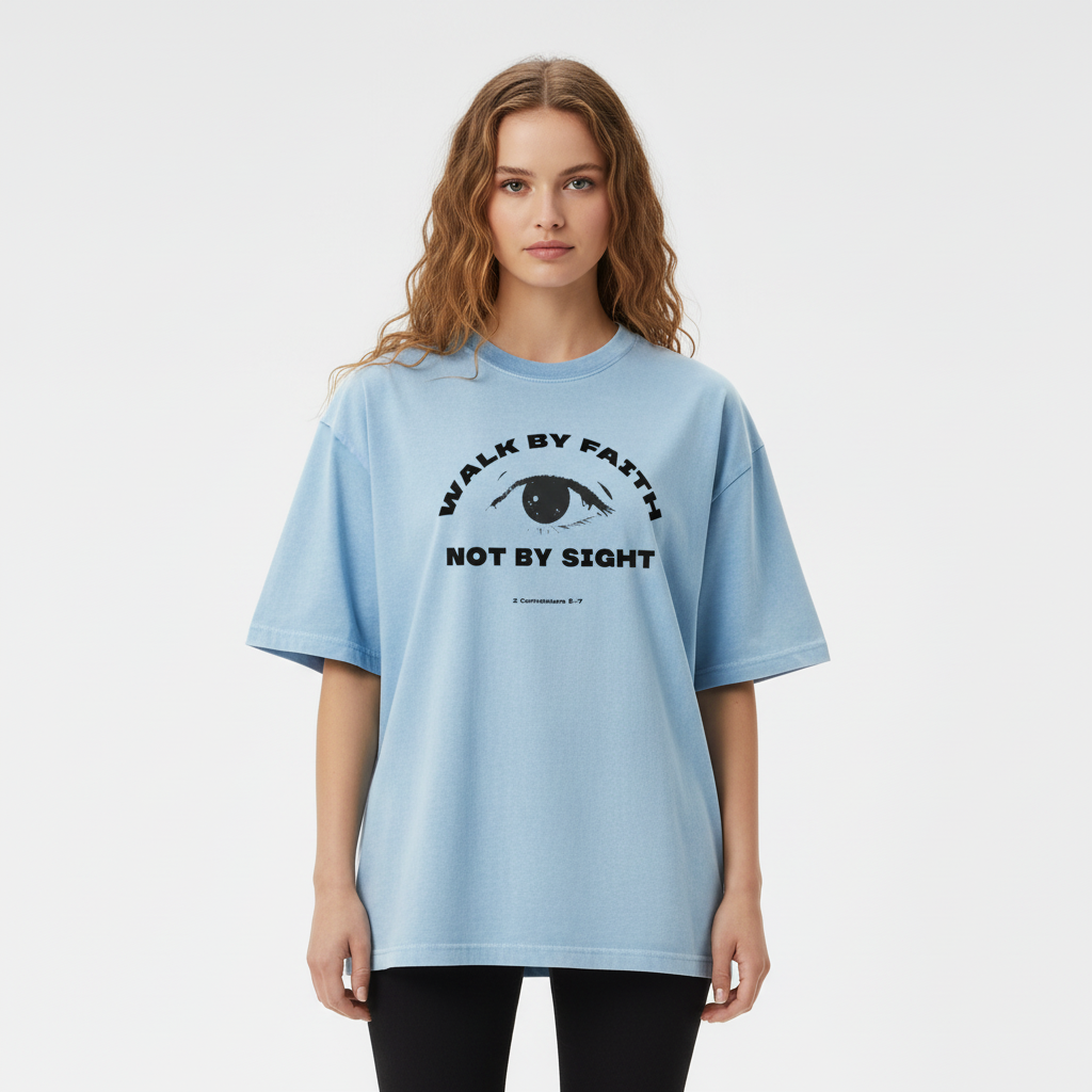 Walk by Faith - Christian Vintage Wash Cotton T-Shirt