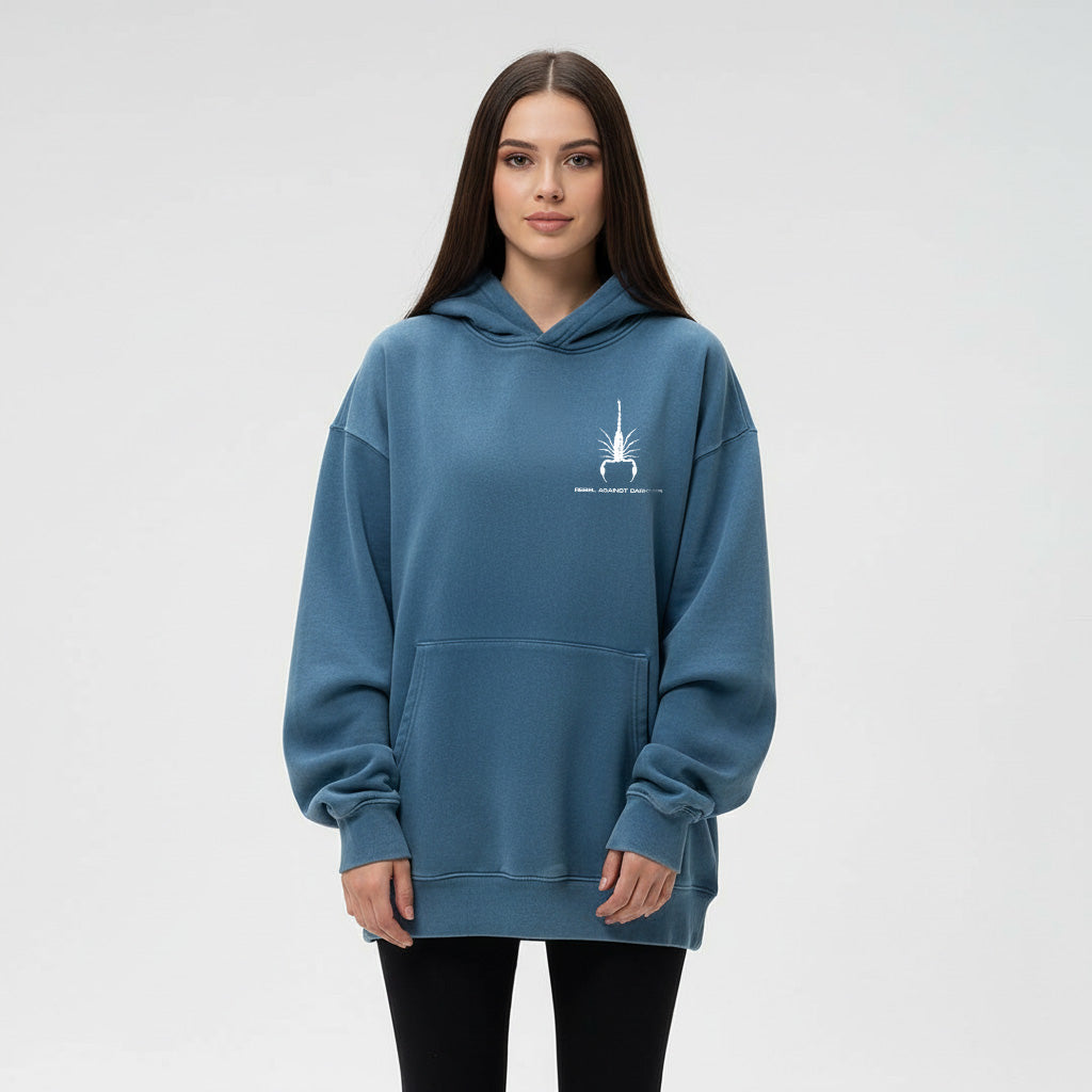 REBEL AGAINST DARKNESS - Christian Heavyweight Sunfade Oversized Hoodie
