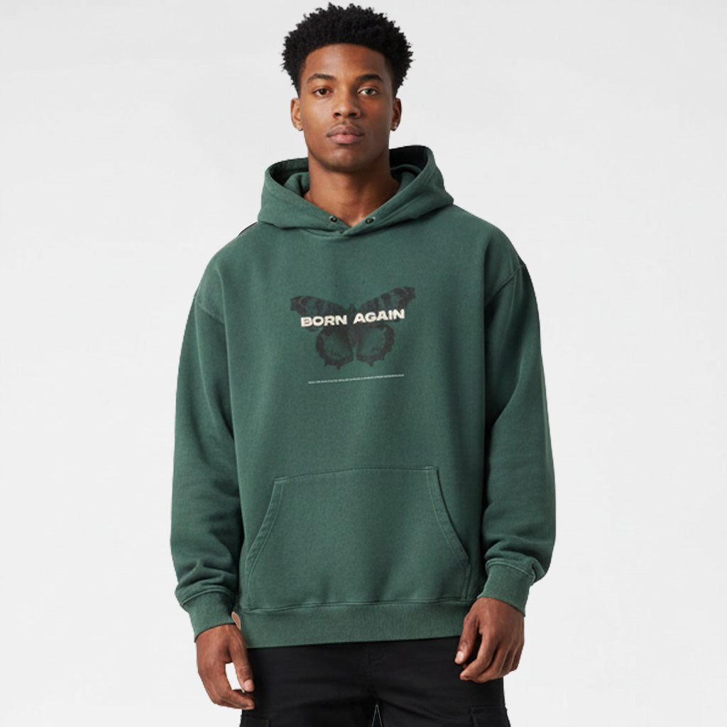 Born Again - Christian Heavyweight Sunfade Oversized Hoodie
