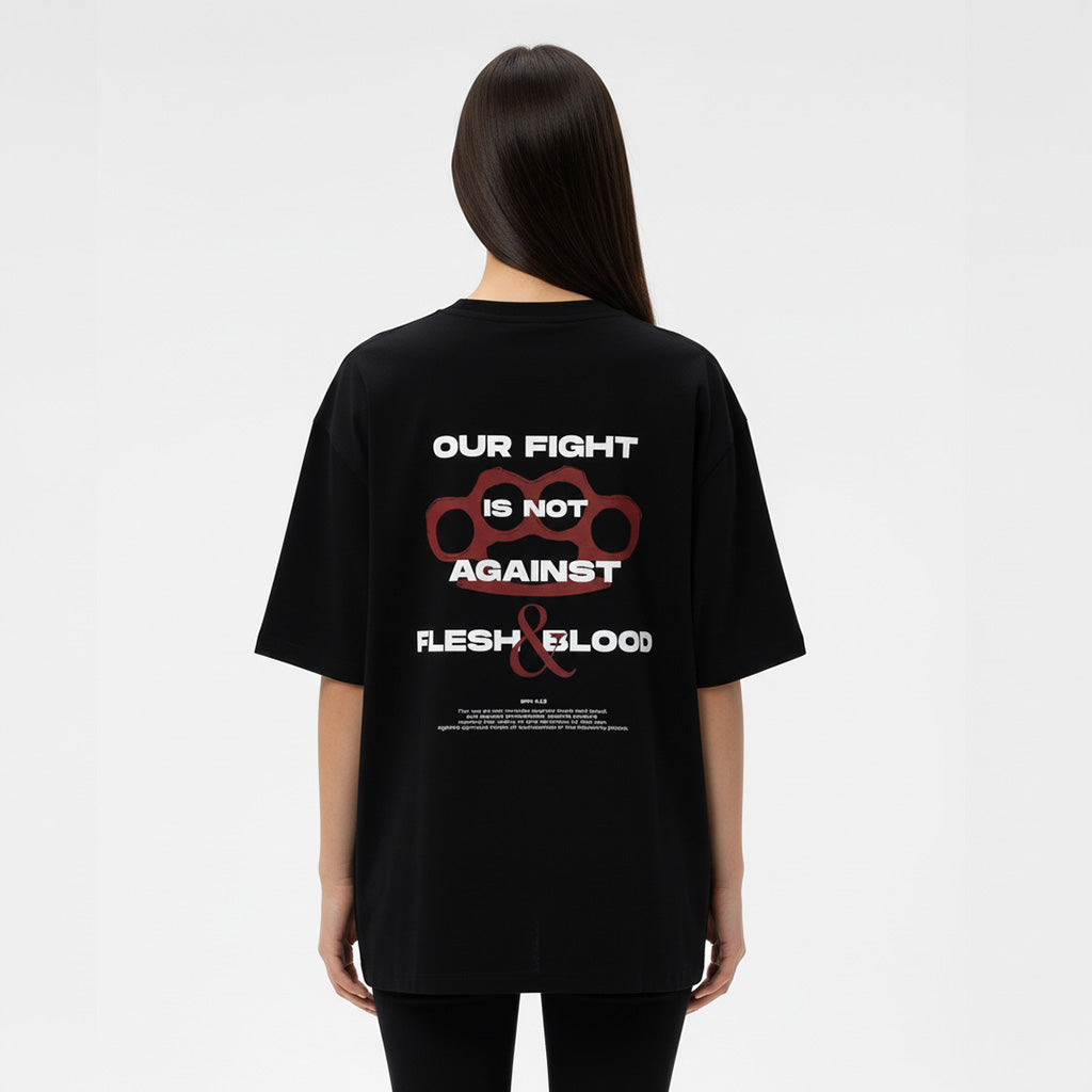 Our Fight - Christian Streetwear Loose Drop Shoulder T-Shirt