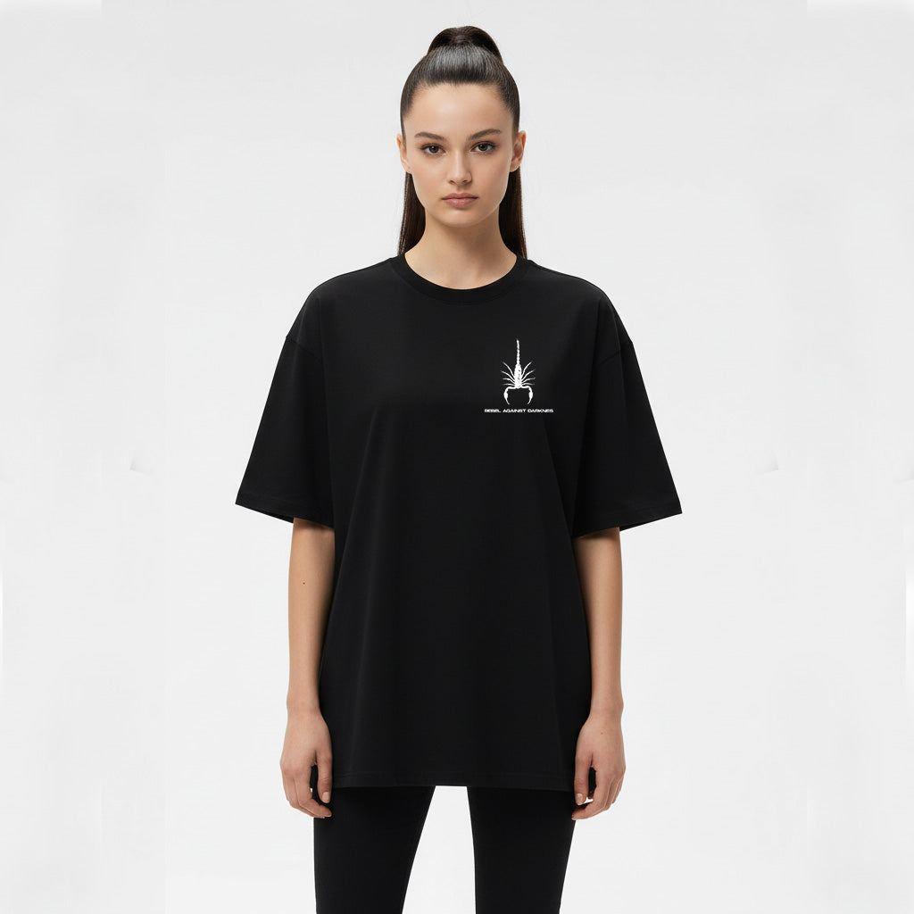 REBEL AGAINST DARKNESS - Christian Streetwear Loose Drop Shoulder T-Shirt